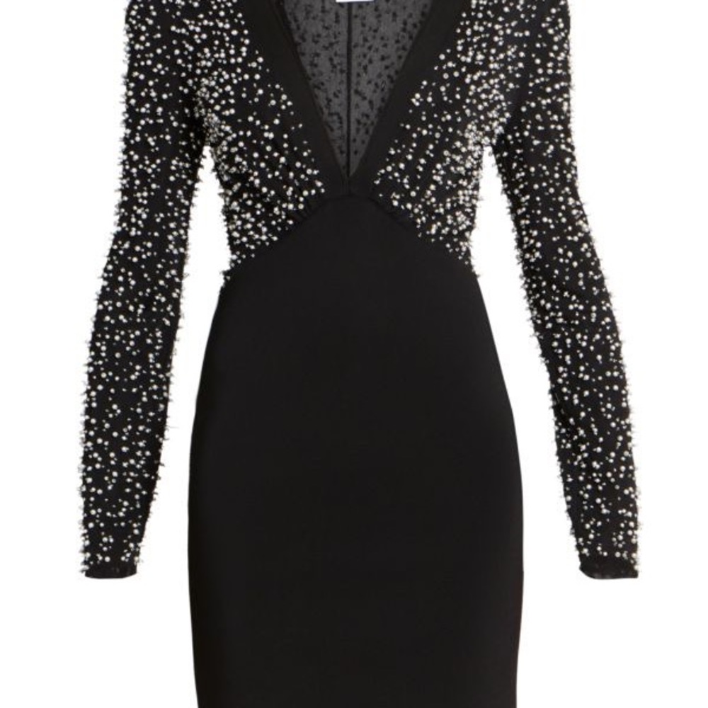 NEW Givenchy V-neck pearl embellished dress